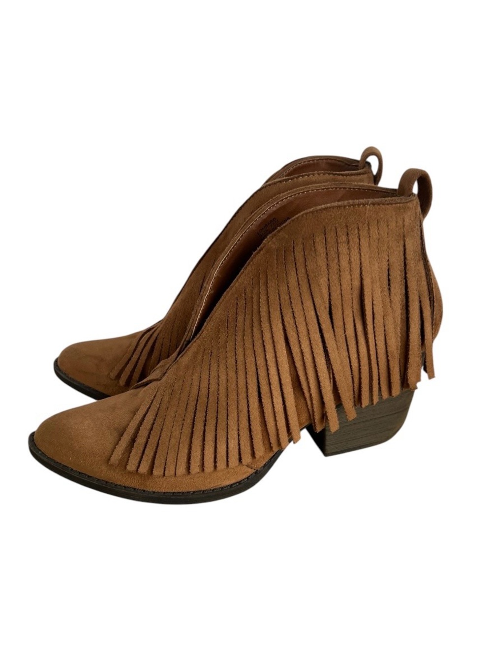 Coconuts By Matisse Lambert Saddle Fringe Brow Faux Suede Ankle Boots 7.5M
